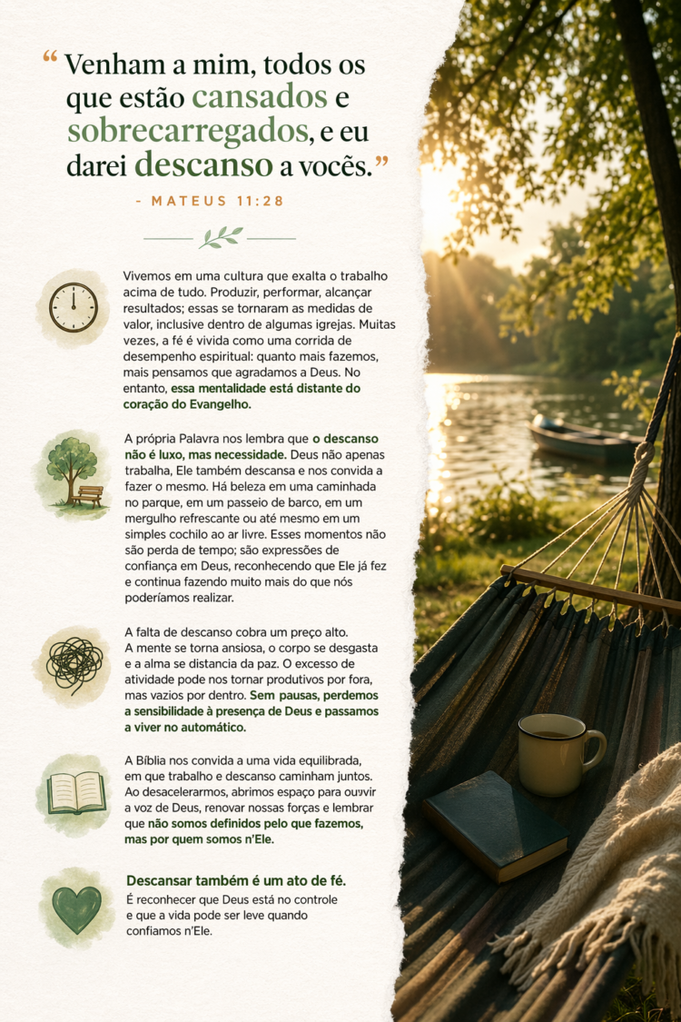 Palavra do Dia: Trabalhe, mas também descanse