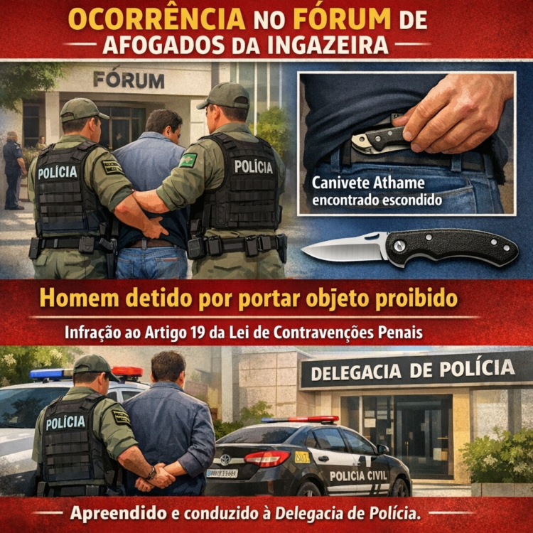 Homem é detido ao tentar entrar armado no fórum de Afogados da Ingazeira