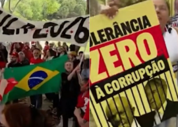 Manifestações contra e pró Lula são feitas durante visita do presidente a Portugal