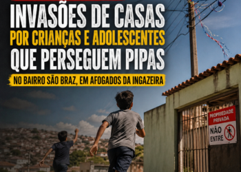 Moradores denunciam invasões de casas por crianças e adolescentes que perseguem pipas no bairro São Braz, em Afogados da Ingazeira