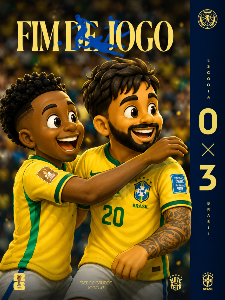 Brasil vence a Escócia por 3×0