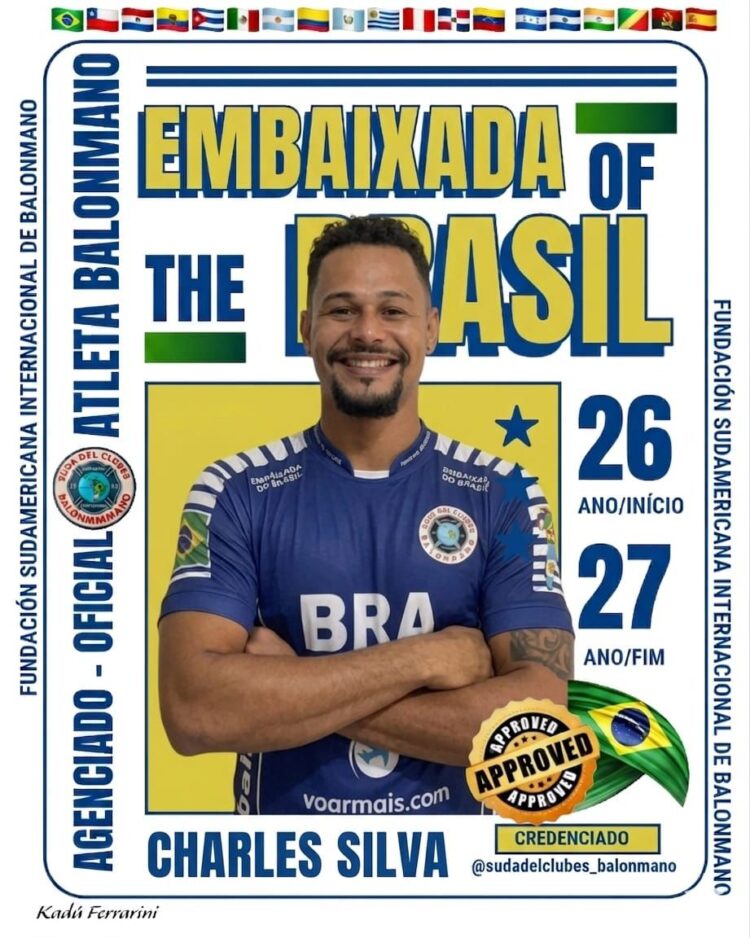 Afogadense Charles Silva é convocado para a Seleção Brasileira Sudamericana de Handebol