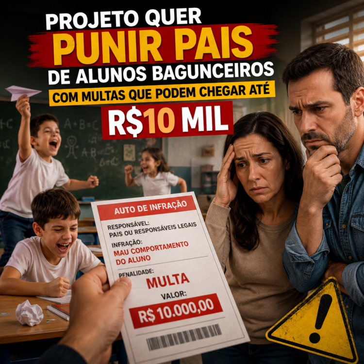 Projeto quer punir pais de alunos bagunceiros com multas que podem chegar até R$10 mil