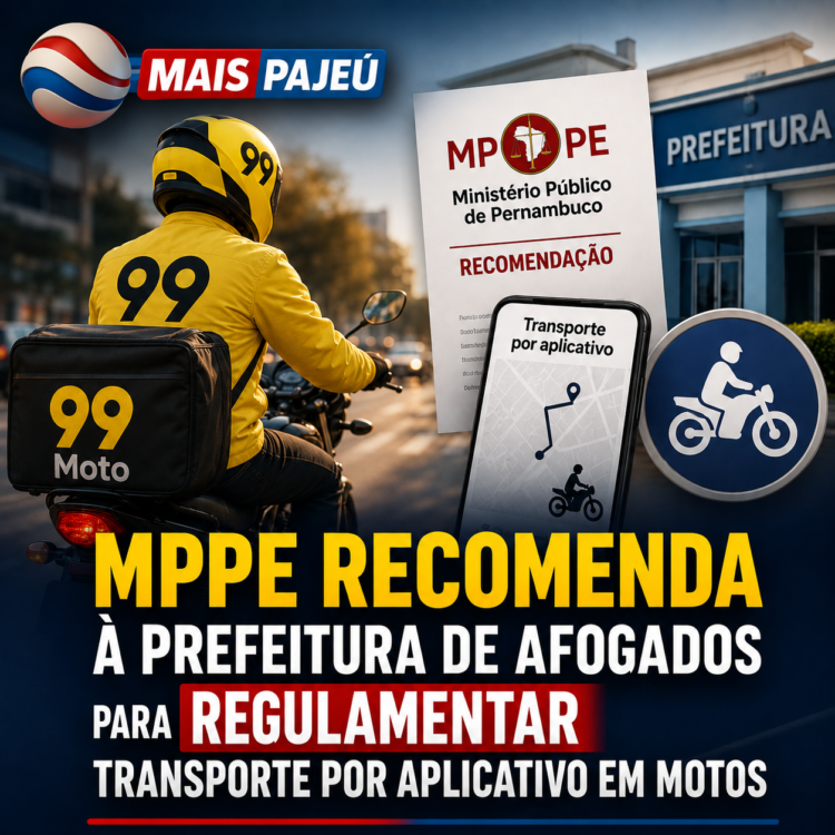 MPPE recomenda à Prefeitura de Afogados para regulamentar transporte por aplicativo em motos
