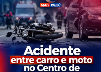 Acidente entre carro e moto no Centro de Afogados da Ingazeira