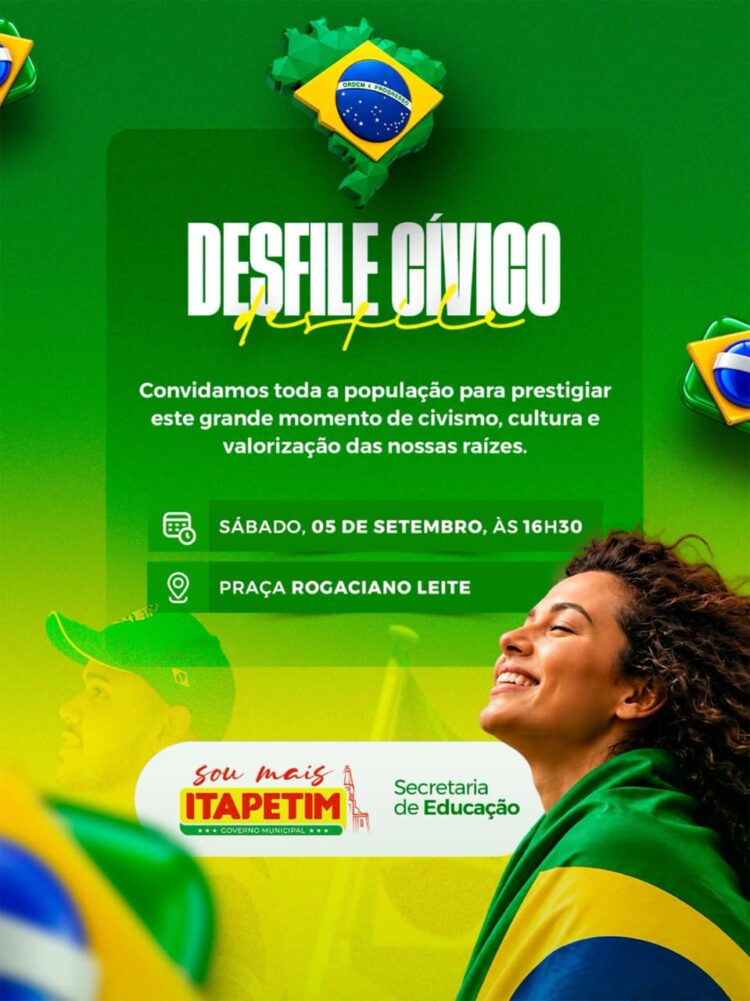 Desfile Cívico em homenagem à Independência do Brasil acontece neste sábado (5) em Itapetim